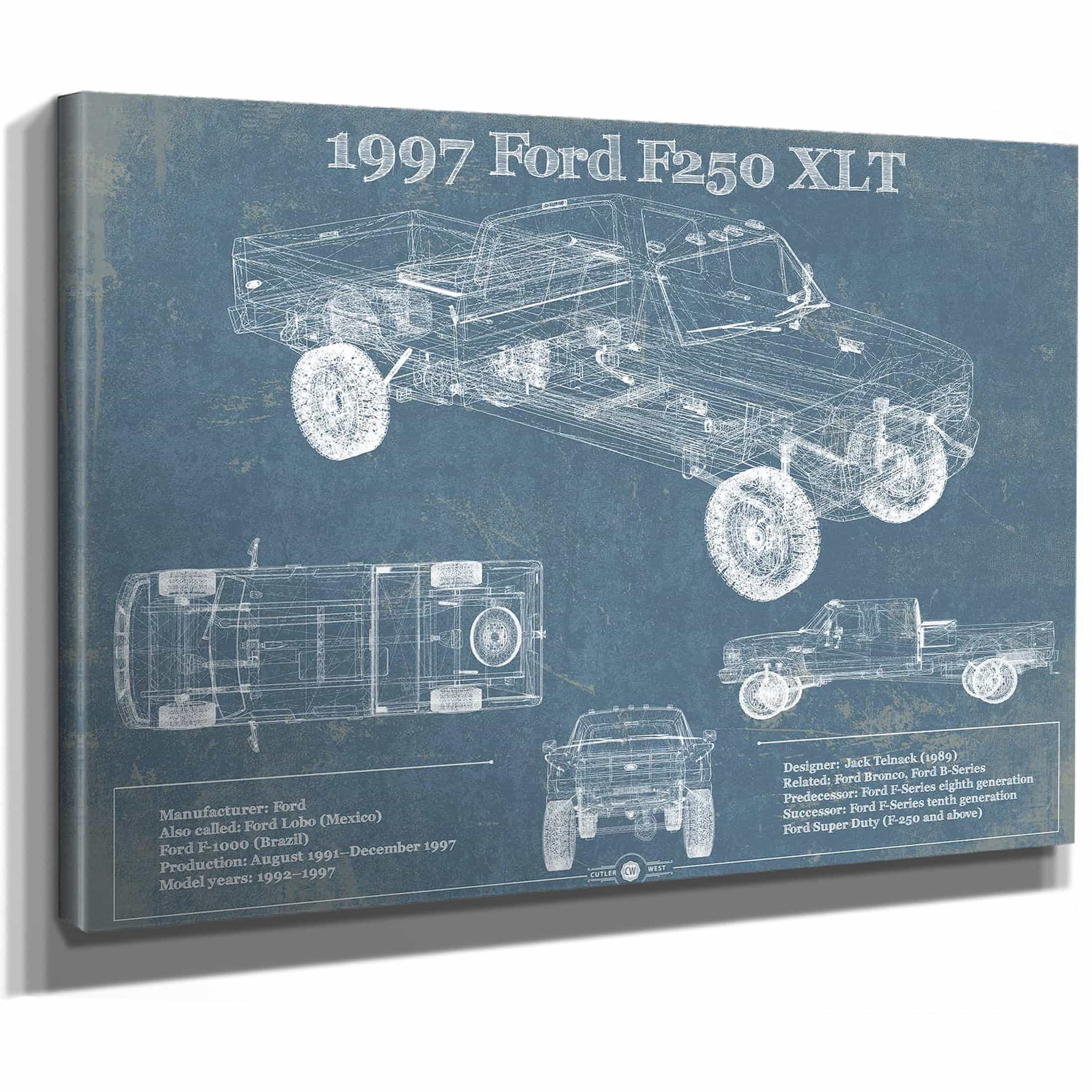 1997 Ford F250 XLT Crew Cab Wall Art Print | Cutler West