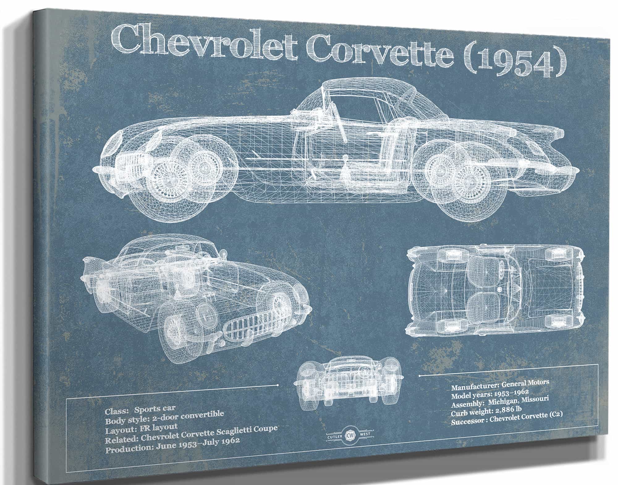 Chevrolet Corvette 1954 Blueprint | Cutler West
