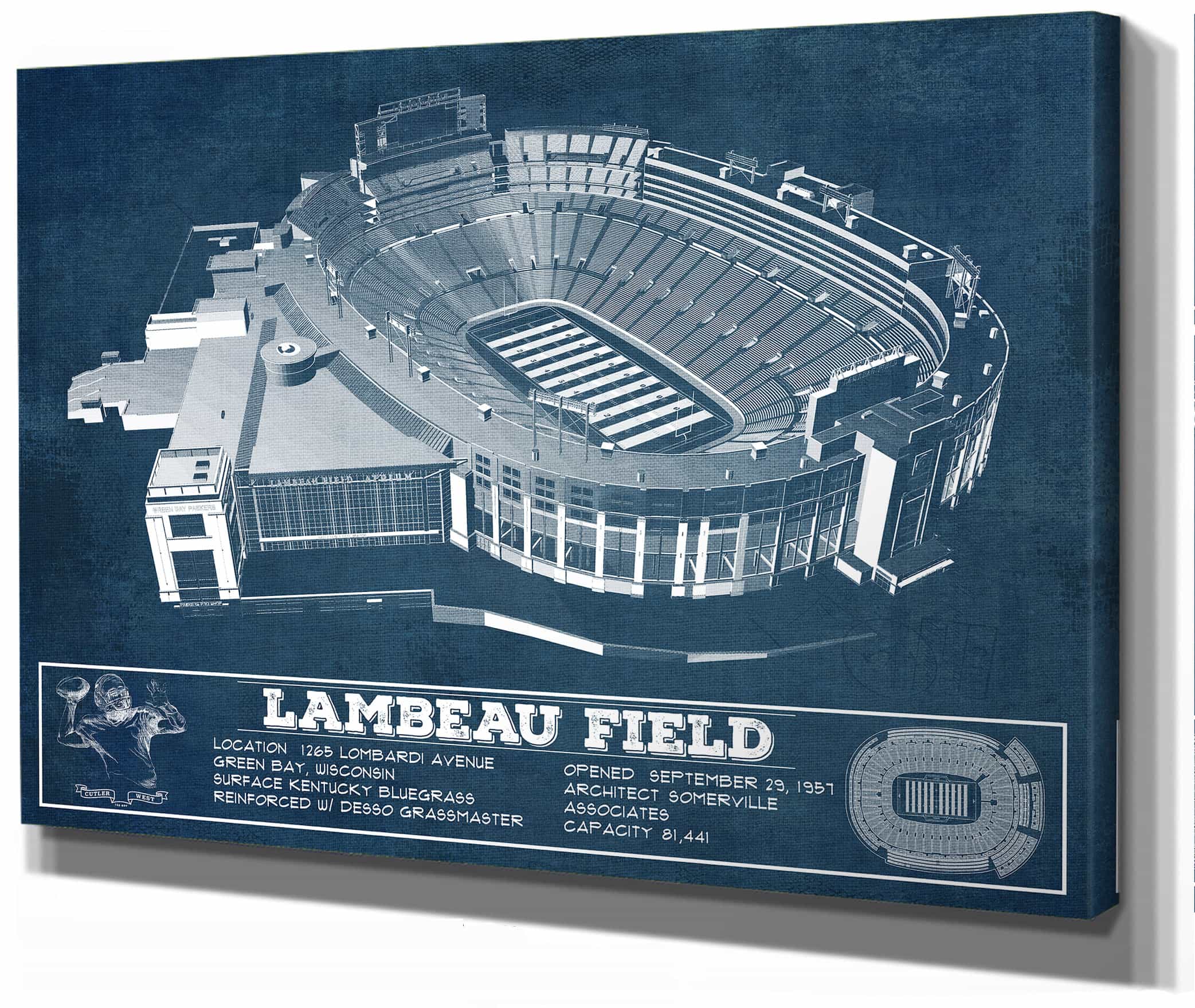 スポーツ NFL lambeau field green bay packers Green Bay Packers - Lambeau Field Vintage Football Art by Cutler West
