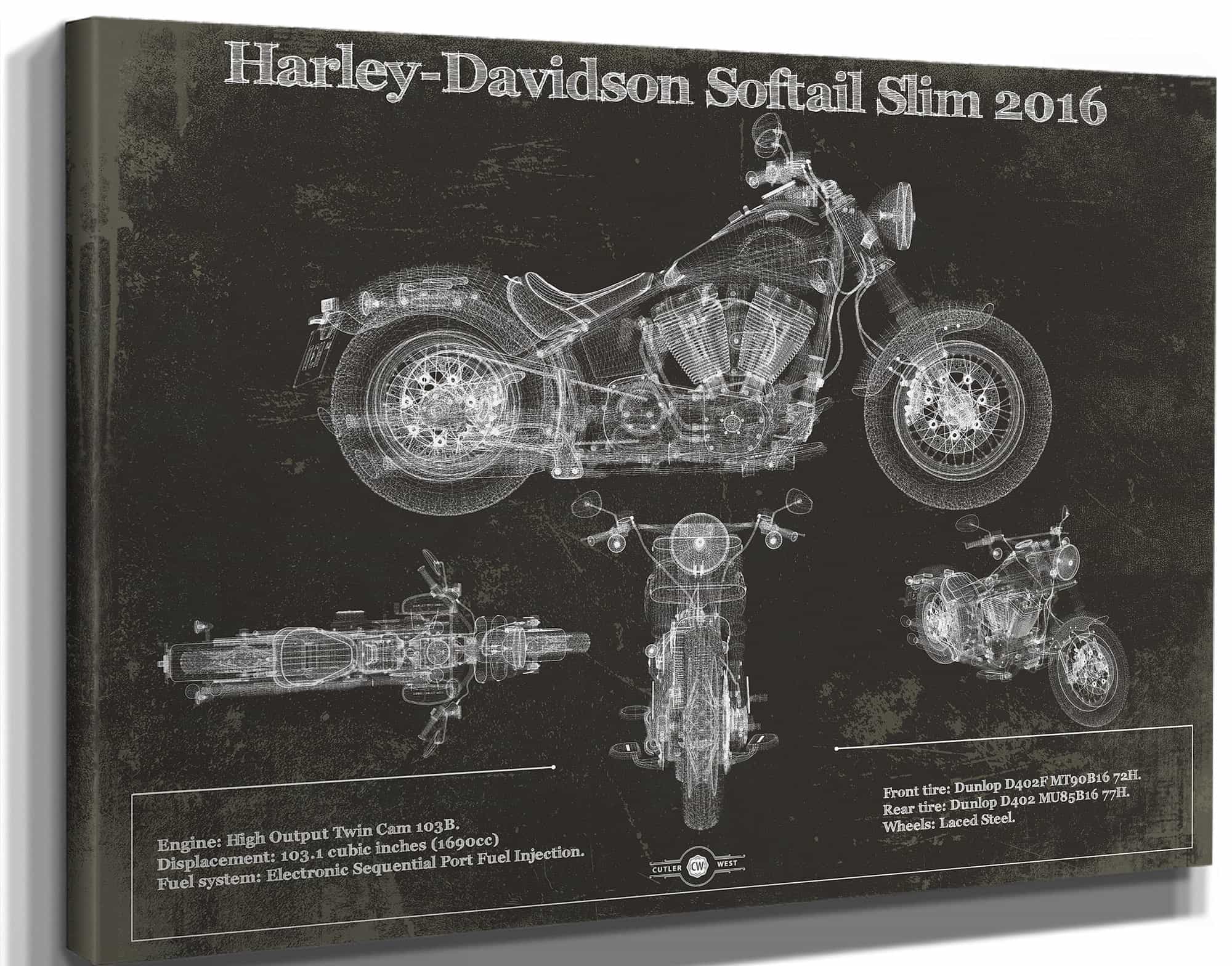 Harley Davidson Softail Slim S Army Design 2016 Motorcycle Patent