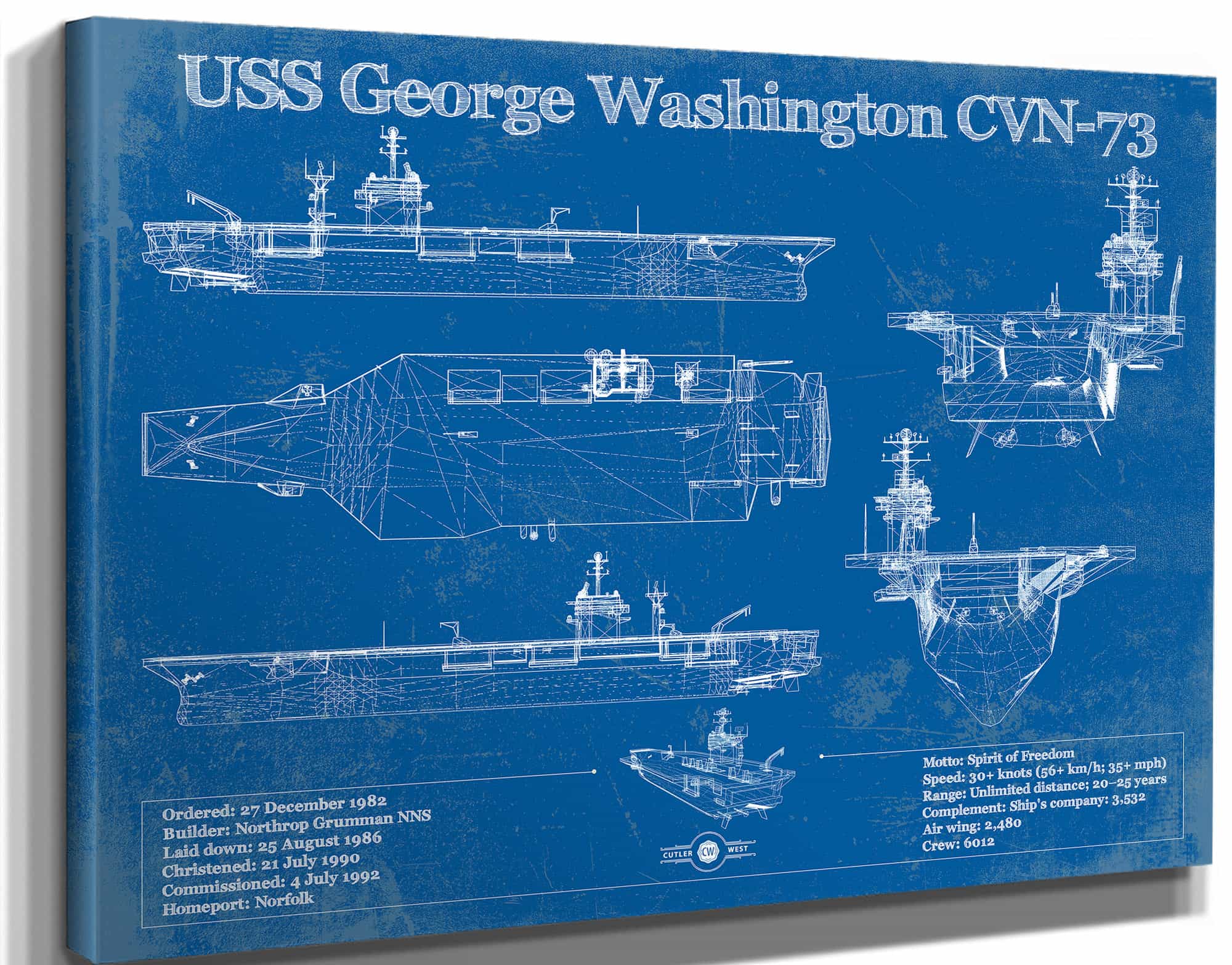 USS George Washington (CVN-73) Aircraft Carrier Blueprint Original