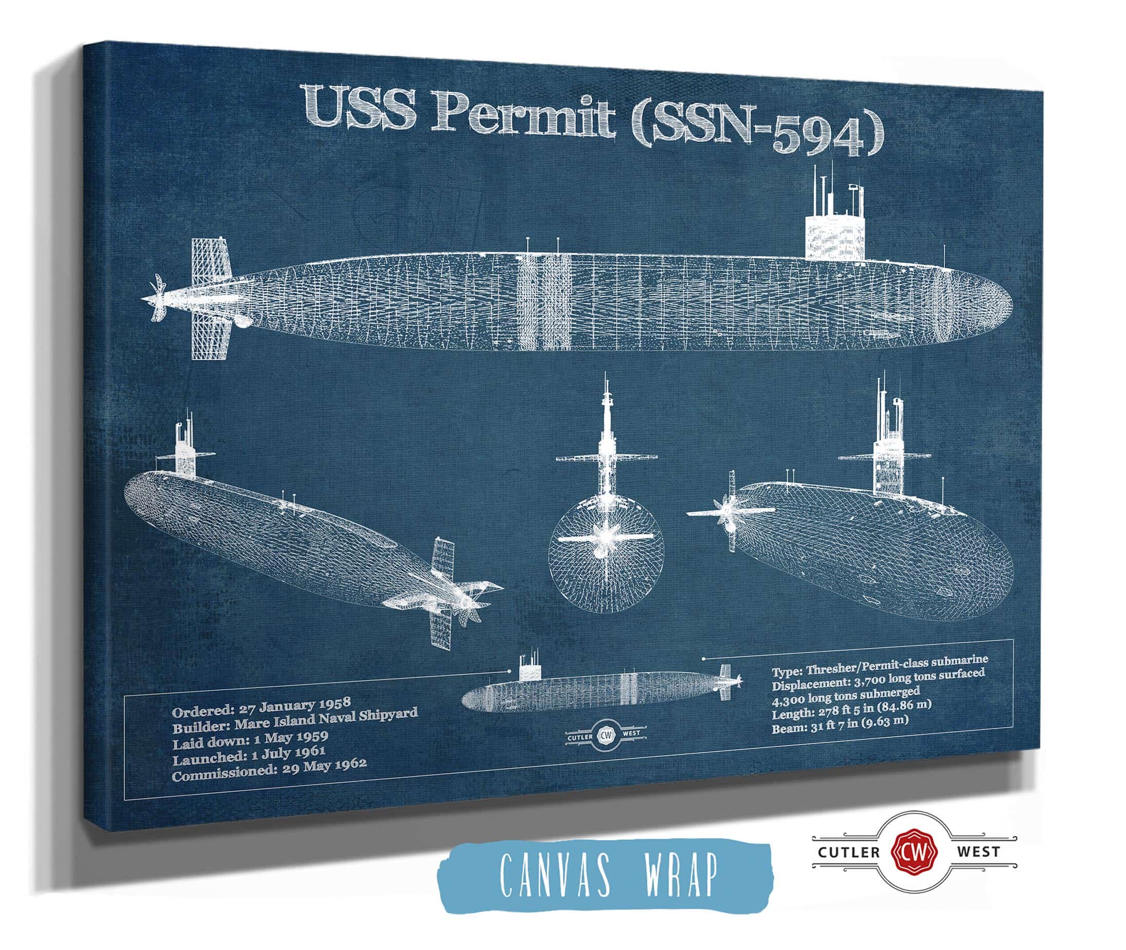 USS Permit (SSN-594) Blueprint | Cutler West