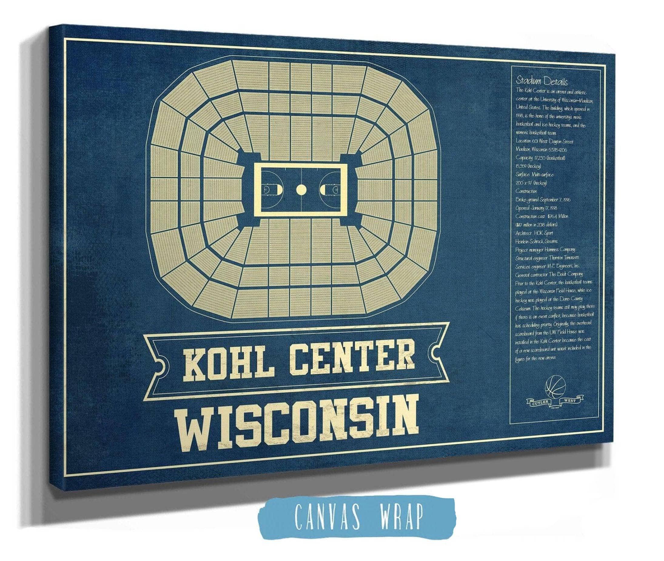 Wisconsin Badgers Wisconsin Kohl Center Seating Chart Art by Cutler West