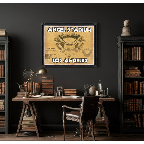 Los Angeles Angels - Angel Stadium Vintage Seating Chart Baseball Print