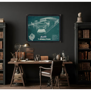 Seattle Mariners T- Mobile Park Vintage Baseball Frame Print 2019