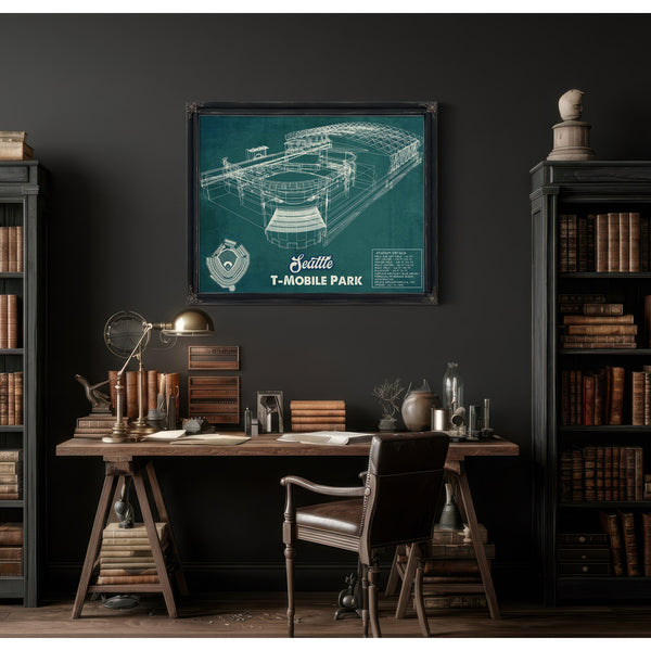Seattle Mariners T- Mobile Park Vintage Baseball Frame Print 2019