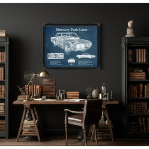 Mercury Park Lane Blueprint Vintage Auto Print