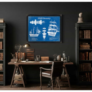 HM Armed Vessel Bounty Blueprint Original Wall Art