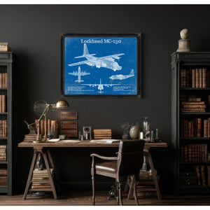 Lockheed MC-130 Vintage Aviation Blueprint Military Print