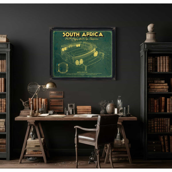 South Africa World Cup 2019 Champions - Vintage Ellis Park Stadium Print