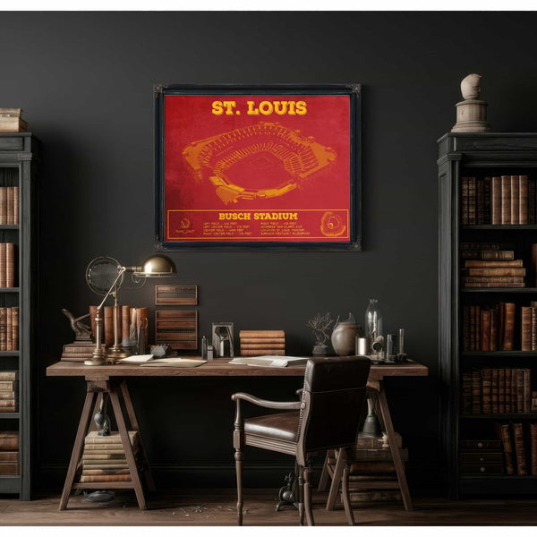 St. Louis Blues - Enterprise Center Vintage Hockey Blueprint NHL Print