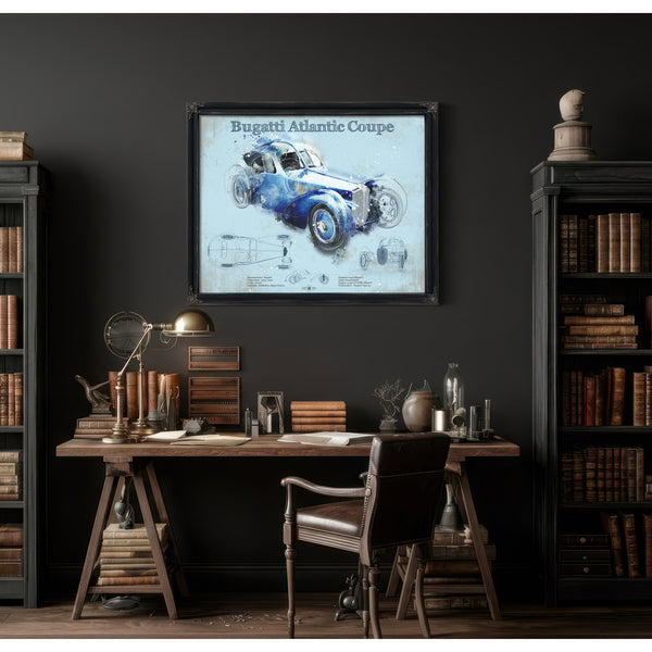 Bugatti Atlantic Coupe Vintage Sports Car Print