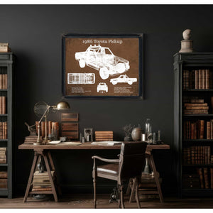1986 Toyota Hilux Pickup Vintage Blueprint Auto Print