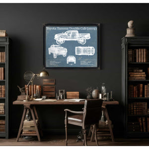 Toyota Tacoma Double Cab (2019) Vintage Blueprint Auto Print