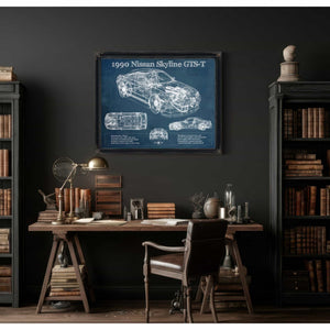 1990 R32 Skyline GTS-T Original Blueprint Art