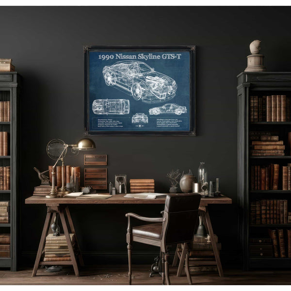 1990 R32 Skyline GTS-T Original Blueprint Art