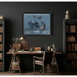 Harley-Davidson FLSB Sport Glide Blueprint Motorcycle Patent Print