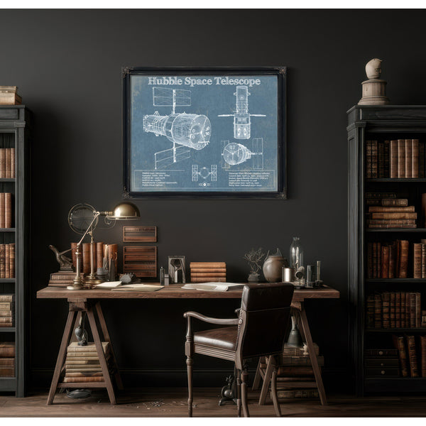 Hubble Telescope Blueprint Wall Art