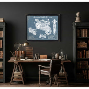 Suzuki GSX R750 Blueprint Motorcycle Patent Print