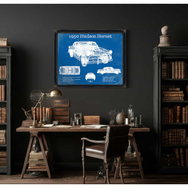 1950 Hudson Hornet Vintage Blueprint Auto Print