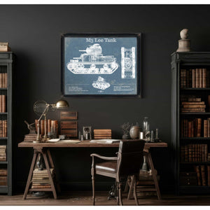 Medium Tank, M3 Lee Vintage Blueprint Print
