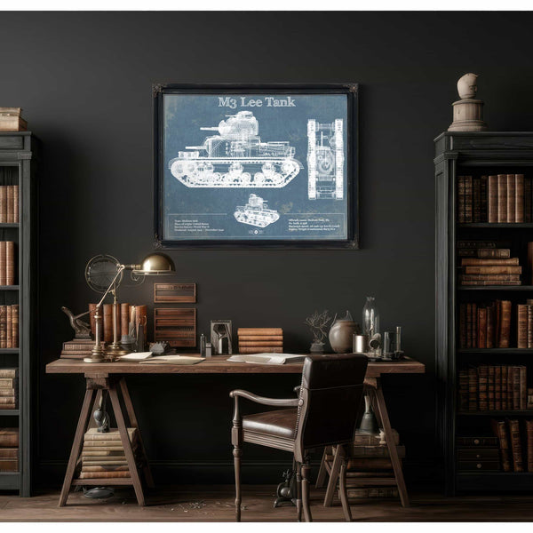 Medium Tank, M3 Lee Vintage Blueprint Print