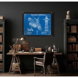 Suzuki GSR600 Blueprint Motorcycle Patent Print