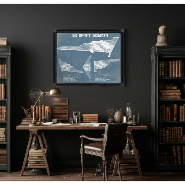 B2 Bomber Patent Blueprint Original Design Wall Art