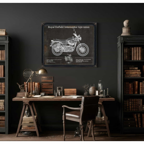 Royal Enfield Interceptor 650 2020 Blueprint Motorcycle Patent Print