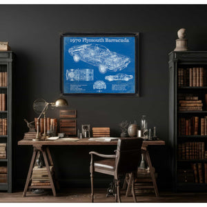 1970 Plymouth Barracuda Original Blueprint Art