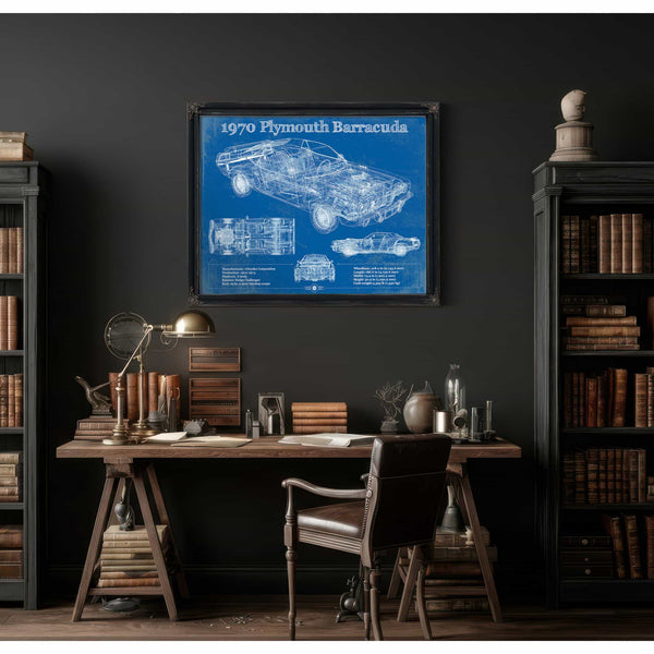 1970 Plymouth Barracuda Original Blueprint Art