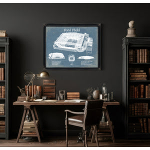 Vintage Detroit Lions Ford Field Wall Art