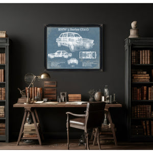 BMW 3 Series E21 Vintage Blueprint Auto Print
