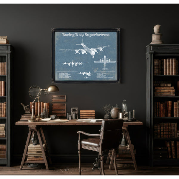 Boeing B-29 Superfortress Patent Blueprint Original Military Wall Art