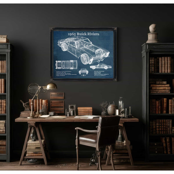 1965 Buick Riviera Vintage Blueprint Auto Print