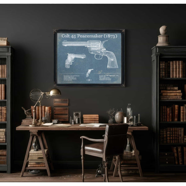 Colt 45 Peacemaker 1873 Blueprint Vintage Gun Print
