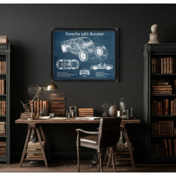 Porsche Boxster (Type 986) Blueprint Vintage Auto Print