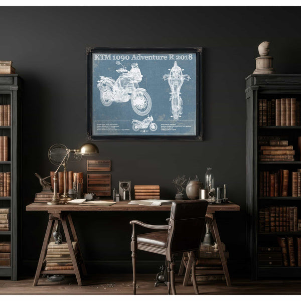 KTM 1090 Adventure R 2018 Blueprint Motorcycle Patent Print