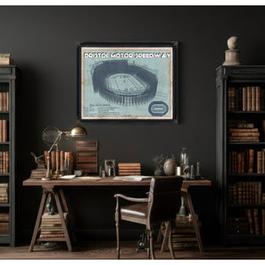 Bristol Speedway Blueprint NASCAR Race Track Print