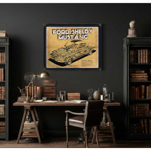 Vintage Ford Shelby Mustang Sports Car Print