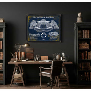 Notre Dame Stadium 2021 Version Team Color Vintage Art Print
