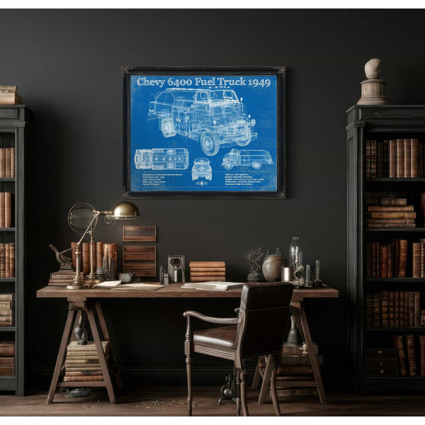 Chevy 6400 Fuel Truck 1949 Vintage Blueprint Auto Print