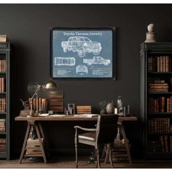 Toyota Tacoma (2020) Vintage Blueprint Truck Print