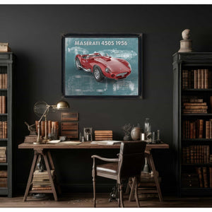 Maserati 450s 1956 Original Vintage Car Blueprint