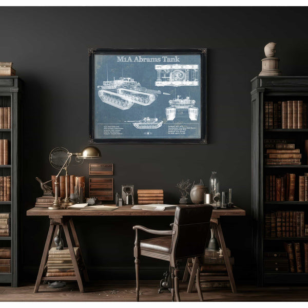 M1A Abrams Tank Vintage Blueprint Print