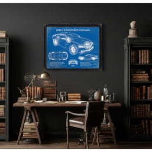 2010 Chevrolet Camaro Vintage Blueprint Auto Print