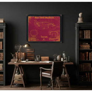 Sun Devil Stadium Wall Art - Vintage Arizona State Sun Devils Art