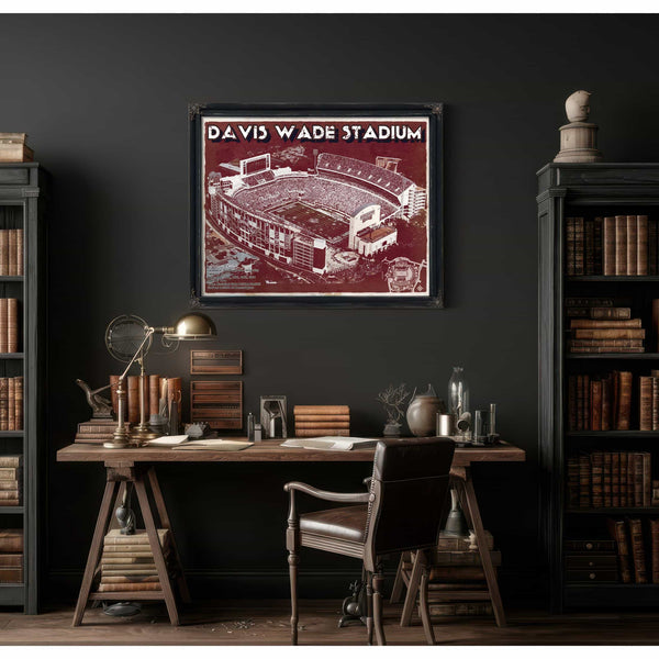 Davis Wade Stadium -  Mississippi State Football Vintage Art Print