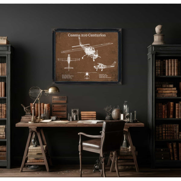 Cessna 210 Centurion Original Blueprint Art