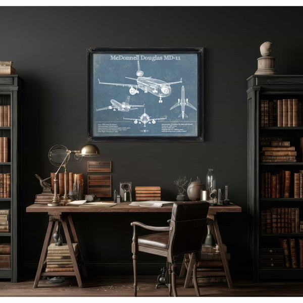 McDonnell Douglas MD-11 Vintage Aviation Blueprint Print